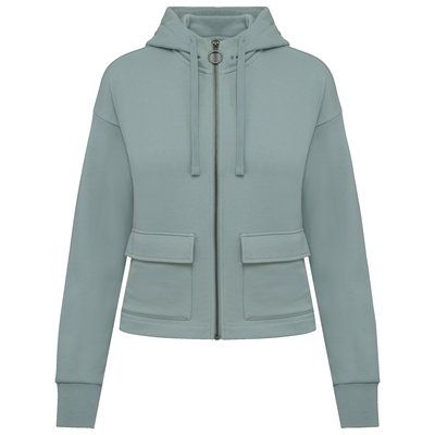 Sudadera con bolsillos delanteros con solapa Jade Green XS