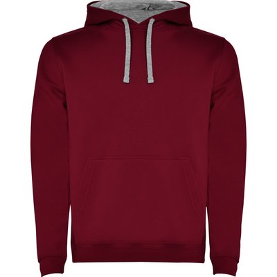 Sudadera con Capucha y Bolsillo Canguro GRANATE/GRIS VIGORE M