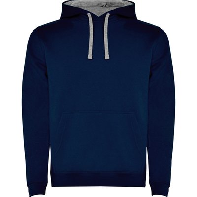 Sudadera con Capucha y Bolsillo Canguro Marino/Gris Vigore 7/8