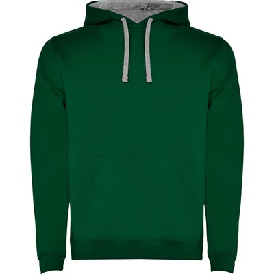 Sudadera con Capucha y Bolsillo Canguro VERDE BOTELLA/GRIS VIGORE 3XL