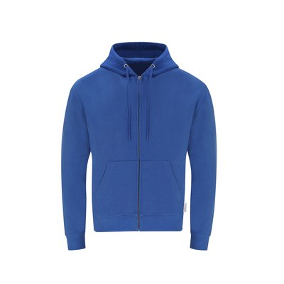 Sudadera Capucha Cremallera adulto de Algodón Orgánico Azul XL