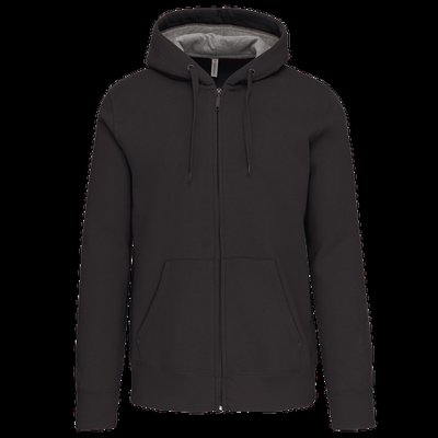 Sudadera capucha y cremallera algodón DARK GREY L