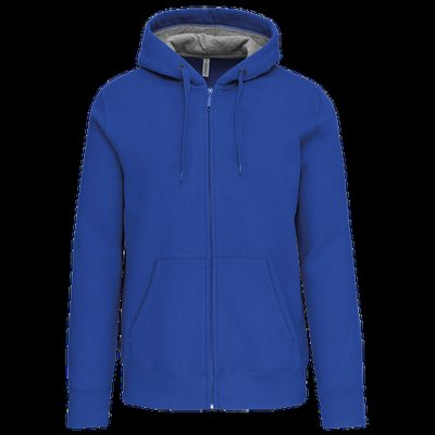 Sudadera capucha y cremallera algodón Light Royal Blue S