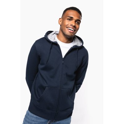 Sudadera capucha y cremallera algodón