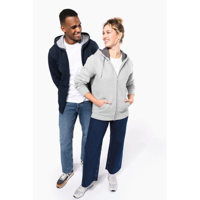 Sudadera capucha y cremallera algodón