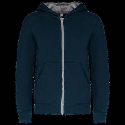 Sudadera con capucha y cremallera para niños Navy / Fine Grey 8/10 ans