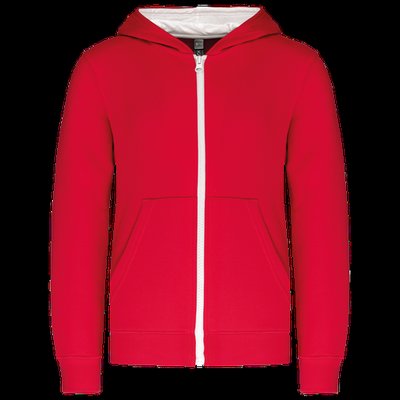 Sudadera con capucha y cremallera para niños Red / White 10/12 ans