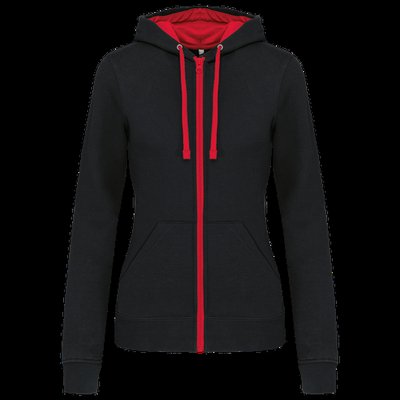 Sudadera capucha mujer Black / Red Xs