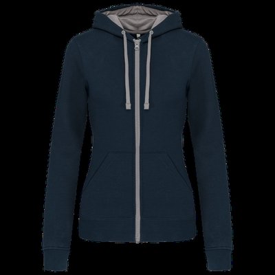 Sudadera capucha mujer Navy / Fine Grey Xs