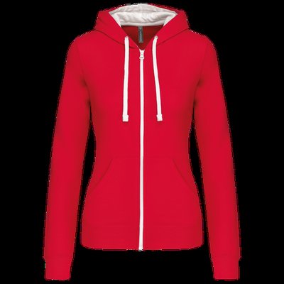 Sudadera capucha mujer Red / White Xs