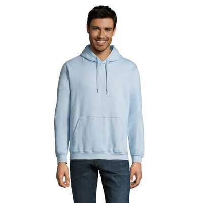 Sudadera Capucha Unisex Bolsillo Canguro Azul Cielo 3Xl