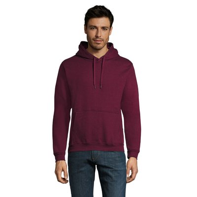 Sudadera Capucha Unisex Bolsillo Canguro Burgundy Xs