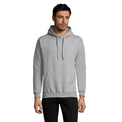 Sudadera Capucha Unisex Bolsillo Canguro Gris Melange 2 L