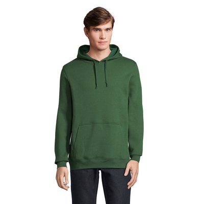 Sudadera Capucha Unisex Bolsillo Canguro Verde Botella Oscuro M