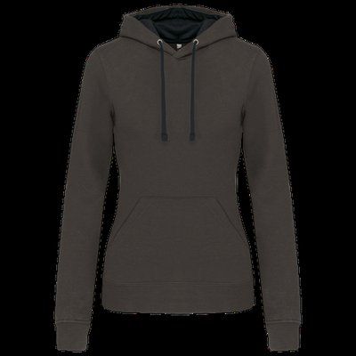 Sudadera de chica con capucha contrastada Dark Grey / Black S