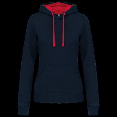Sudadera de chica con capucha contrastada Navy / Red S