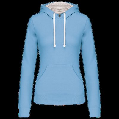 Sudadera de chica con capucha contrastada Sky Blue / White M
