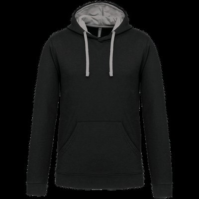 Sudadera clásica con capucha y bolsillo Black / Fine Grey XS