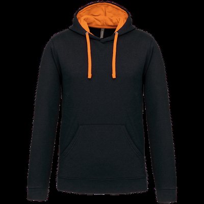 Sudadera clásica con capucha y bolsillo Black / Orange S