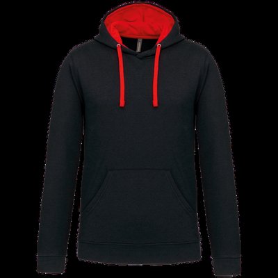 Sudadera clásica con capucha y bolsillo Black / Red Xxl