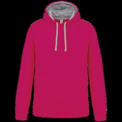 Sudadera clásica con capucha y bolsillo Fuchsia / Fine Grey XXL