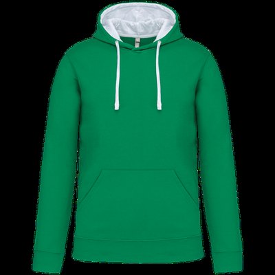 Sudadera clásica con capucha y bolsillo Light Kelly Green / White M