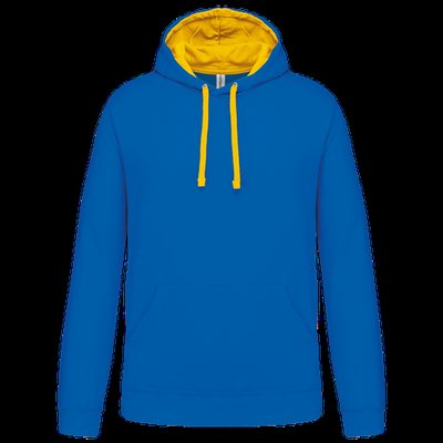 Sudadera clásica con capucha y bolsillo Light Royal Blue / Yellow XS