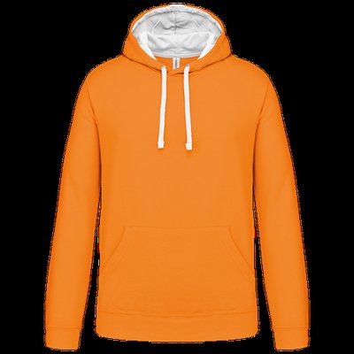 Sudadera clásica con capucha y bolsillo Orange / White 4XL