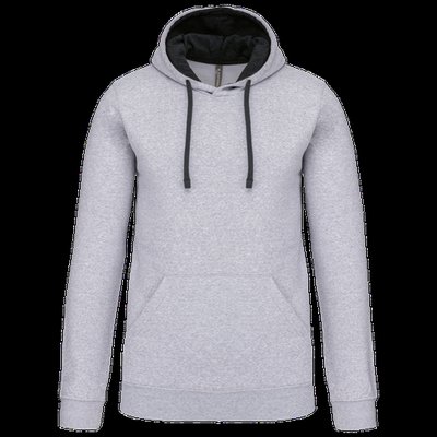 Sudadera clásica con capucha y bolsillo Oxford Grey / Black 3XL
