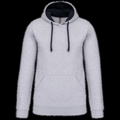 Sudadera clásica con capucha y bolsillo Oxford Grey / Navy L