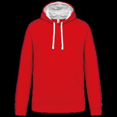 Sudadera clásica con capucha y bolsillo Red / White Xl