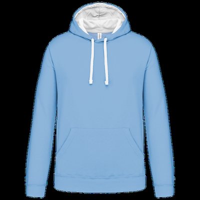 Sudadera clásica con capucha y bolsillo Sky Blue / White 3Xl