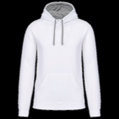 Sudadera clásica con capucha y bolsillo White / Fine Grey XXL