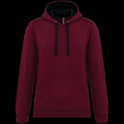 Sudadera clásica con capucha y bolsillo Wine / Navy XXL