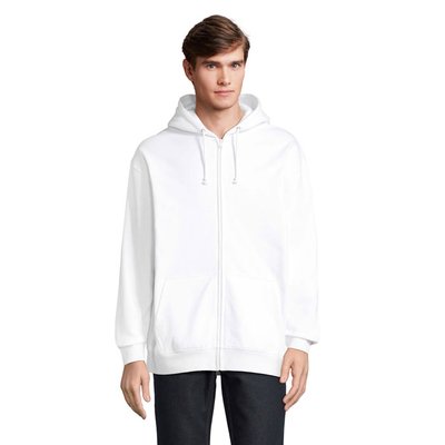 Sudadera con Cremallera y Capucha Blanco XS