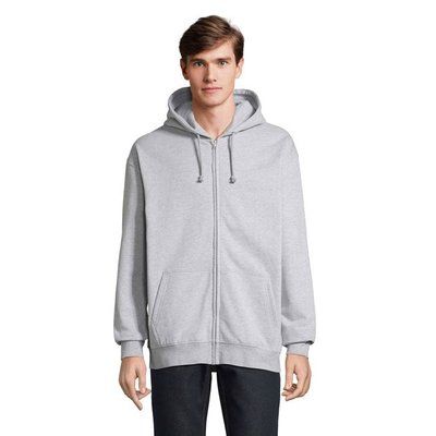 Sudadera con Cremallera y Capucha Gris Melange 2 XS