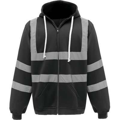 Sudadera de cremallera con tiras reflectantes Black Xl