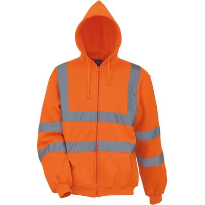 Sudadera de cremallera con tiras reflectantes Hi Vis Orange M