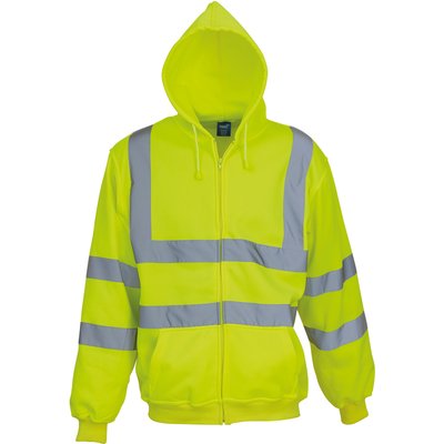 Sudadera de cremallera con tiras reflectantes Hi Vis Yellow S