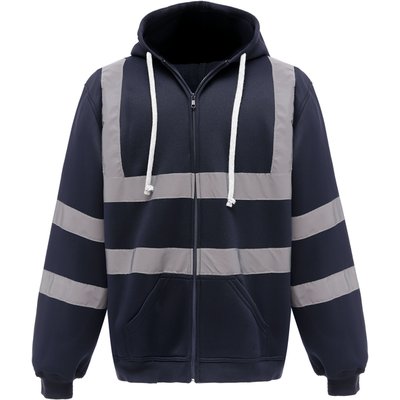 Sudadera de cremallera con tiras reflectantes Navy Xl