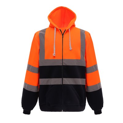 Sudadera de cremallera con tiras reflectantes Orange / Navy Xl