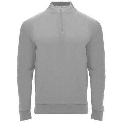 Sudadera cuello con media cremallera Gris L