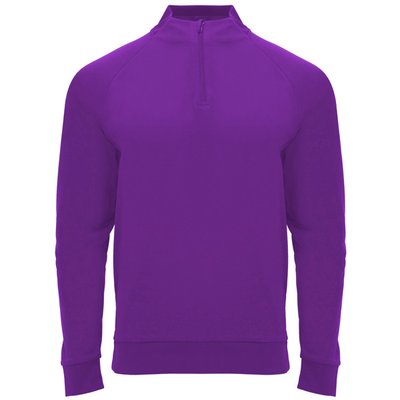 Sudadera cuello con media cremallera Morado S