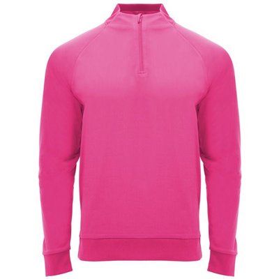 Sudadera cuello con media cremallera Rosa Fluor 4