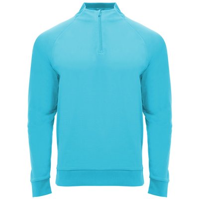 Sudadera cuello con media cremallera Turquesa Fluor 4
