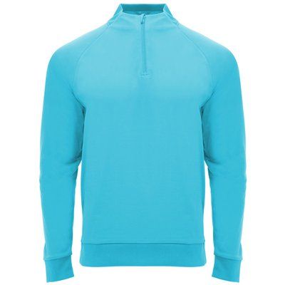 Sudadera cuello con media cremallera Turquesa Fluor M
