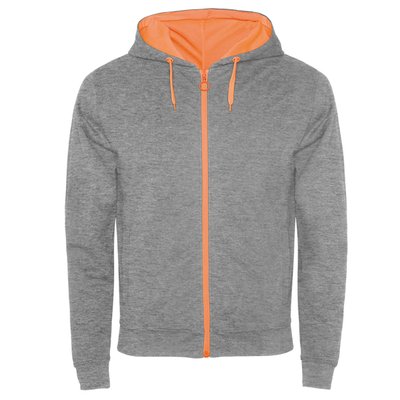 Sudadera con detalles en color flúor GRIS/NARANJA FLUOR M