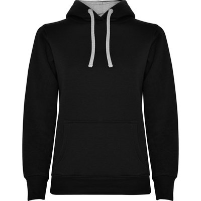 Sudadera Entallada Mujer con Capucha NEGRO/GRIS VIGORÉ L