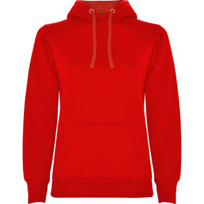 Sudadera Entallada Mujer con Capucha Rojo M