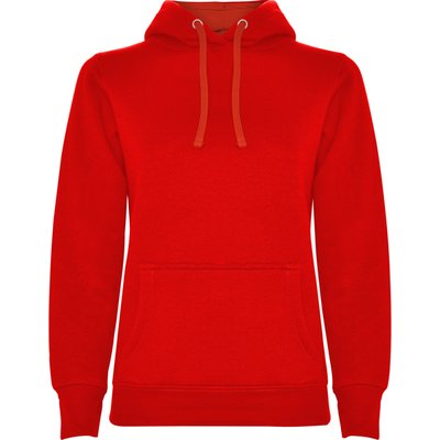 Sudadera Entallada Mujer con Capucha Rojo S